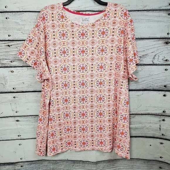 Croft & Barrow 3x Plus Pink Top - Picture 1 of 5